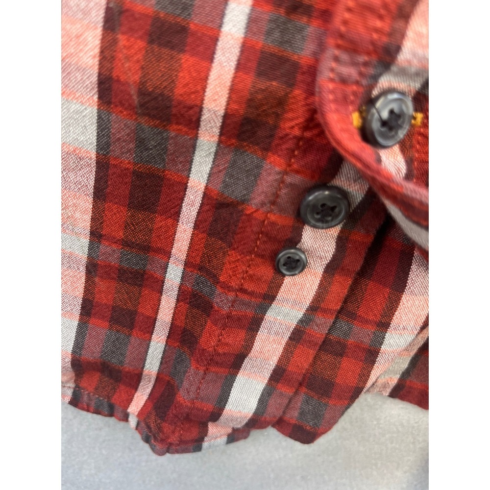 Carhartt Button Down Shirt Mens XL Red Excellent Loose Fit Plaid TW4625-M - Picture 7 of 12